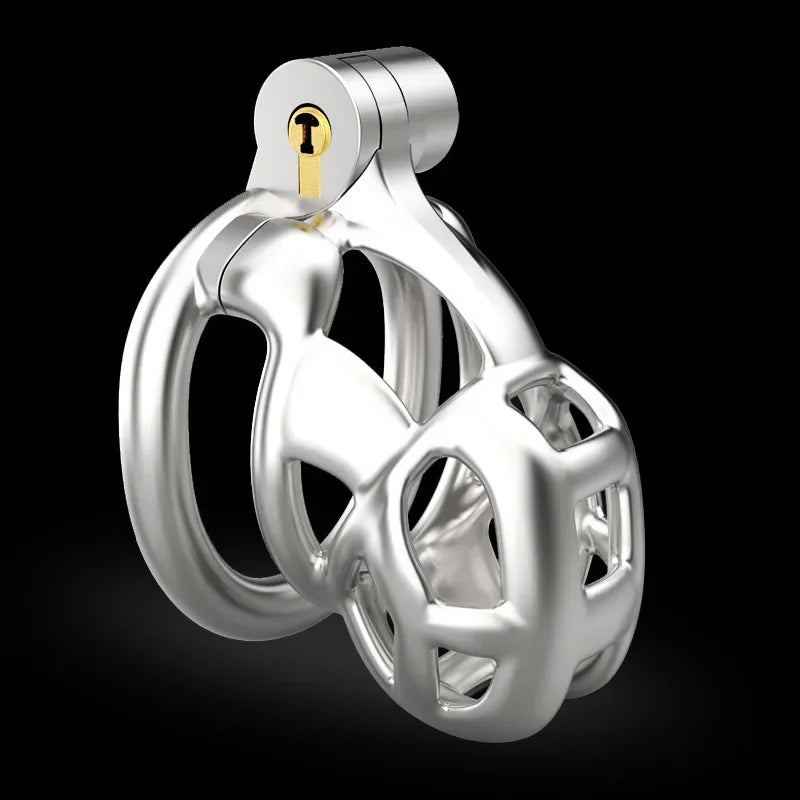 Stainless Steel Male Chastity Cage Cock Mamba Penis Ring Chastity Belt BDSM Erotic Urethral Lock Double-Arc Ring Sex Toy