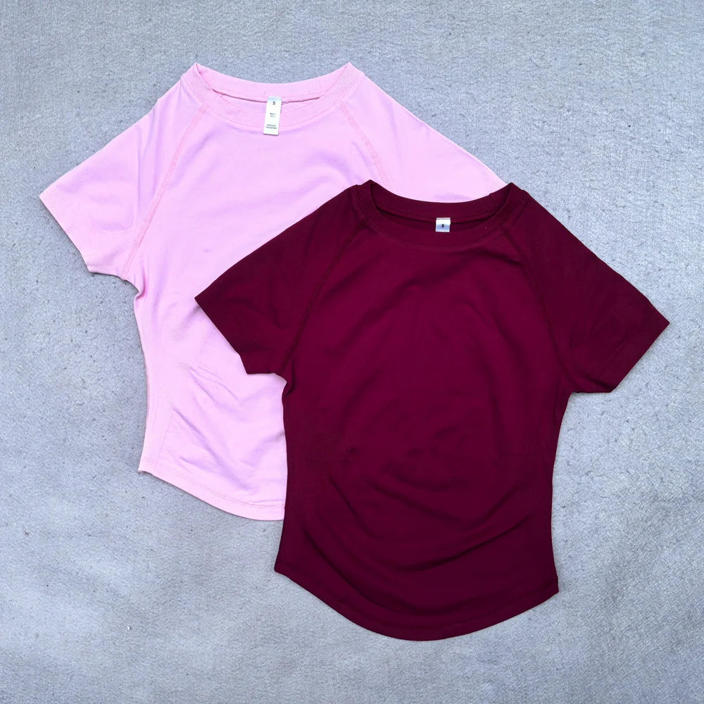 Df Impact Short Sleeve Top Women Workout Top Gym Crop Top Light Weight Yoga Shirt Longline Sports T Shirts Fitness Activewear Secondary image