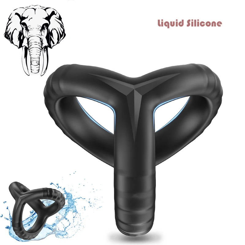 Black Silicone Cock Ring Delay Ejaculation Semen Lock Ring Reusable Cockring Men Penis Ring Sex Toys for Couples Sexshop