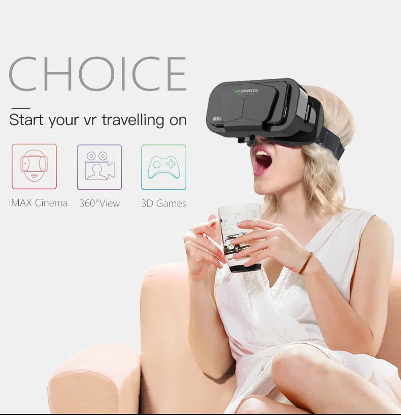 VR Glasses 3D Virtual Reality Headset Devices Helmet Lenses Goggles Smart For Smartphones Phone Cell Mobile Game Viar Viewer Set