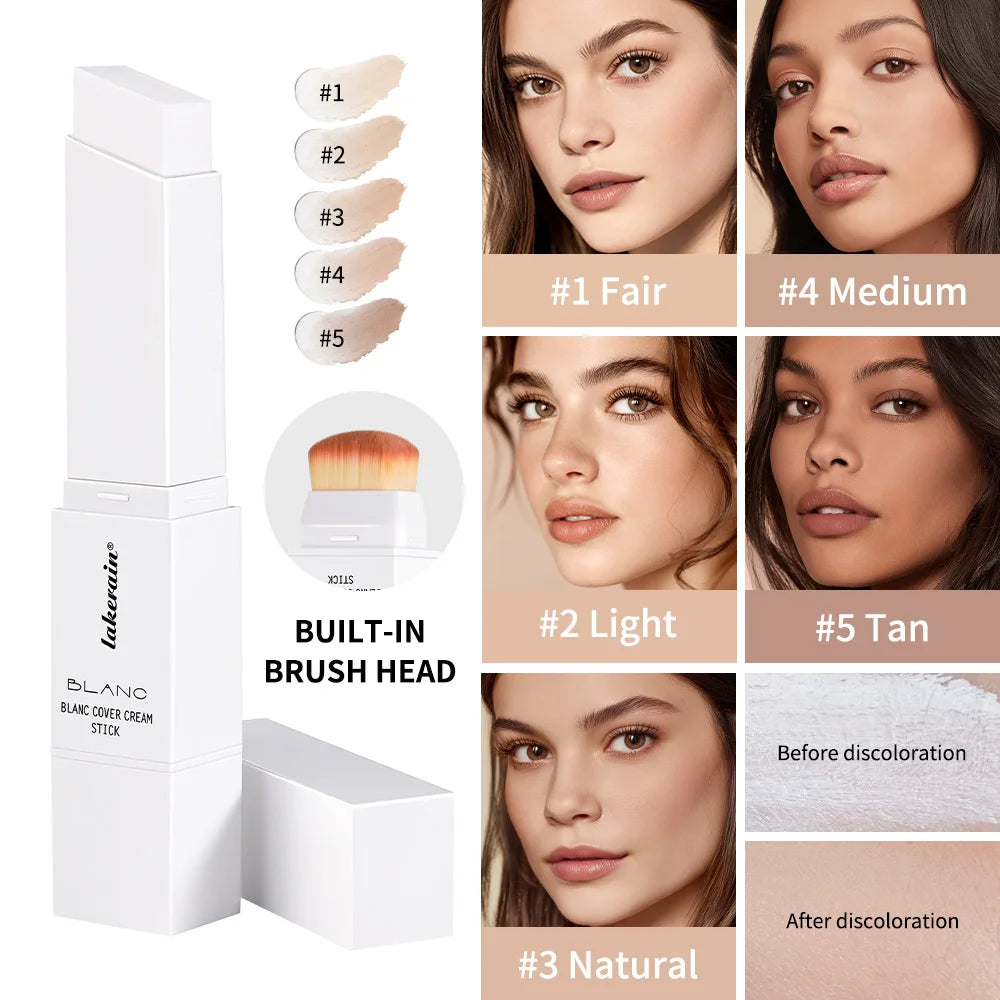 Foundation Stick Color Changing Foundation with Detachable Brush Blanc Cover Cream Stick Changing Hight Coverage Base Makeup Ürün ana görseli
