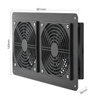 High Efficiency Outdoor Solar Panel Dual Exhaust Fan for Dog Warehouse RV Greenhouse Fan Air Pump Cooling Temperature