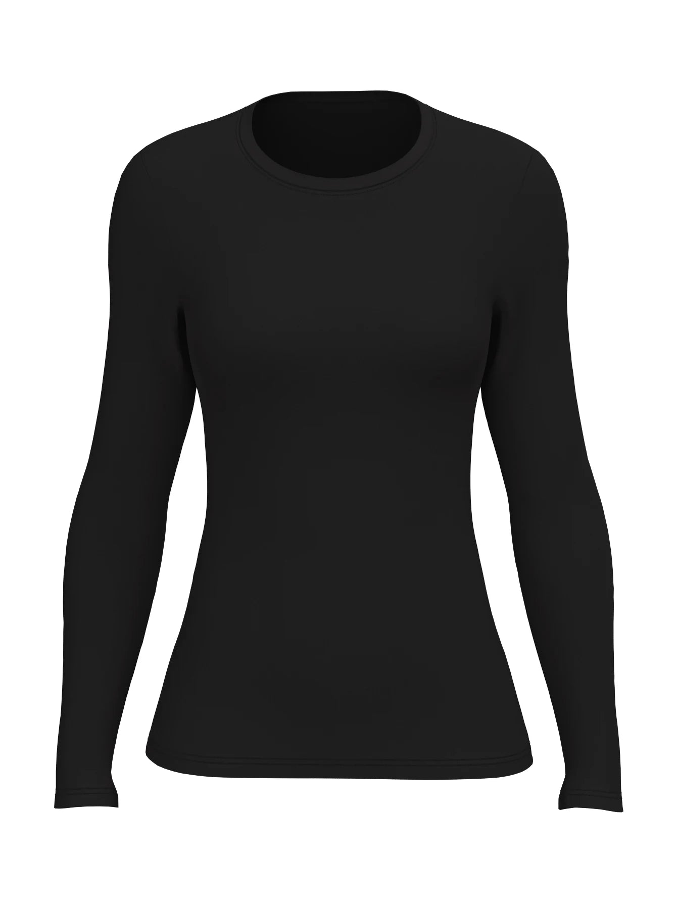 Women's Solid Color Crew Neck Fitted Long Sleeve Everyday Fitness T-Shirt Main image