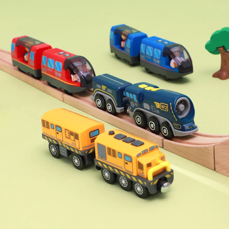 Battery Operated Locomotive Pay Train Set Fit for Wooden Railway Track Powerful Engine Bullet Electric Train for Boys Girls Gift Ürün ana görseli