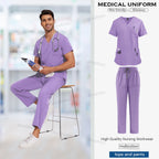 Nursing Scrubs Set  Anti-Wrinkle Medical Surgical Gown Wholesale Hospital Scrub Top Doctor Nurse Special Scrub Uniform Men Women