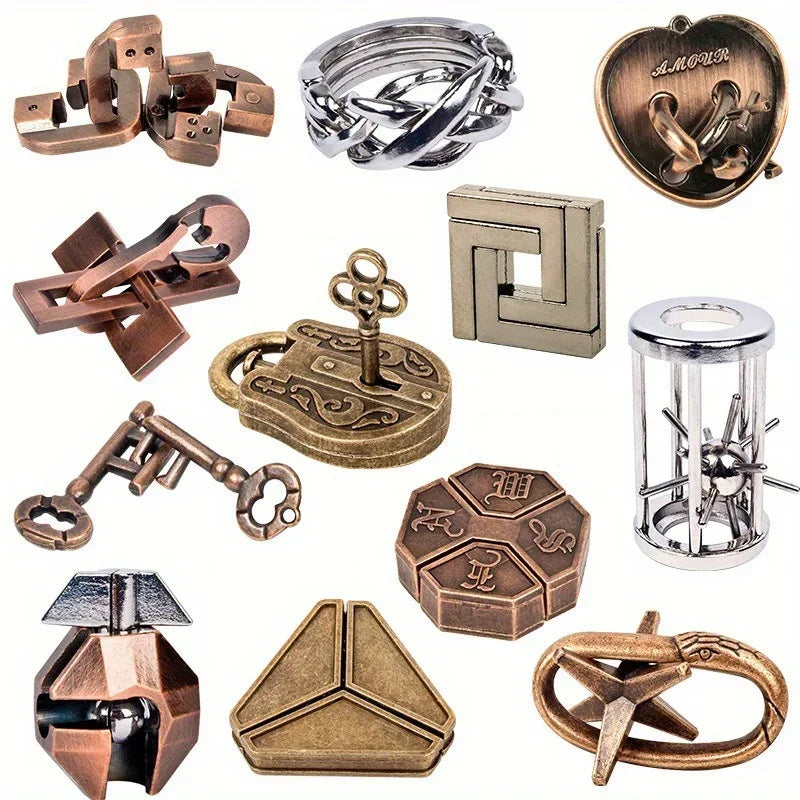 A classic intellectual metal puzzle toy, a difficult educational game toy for Christmas, Thanksgiving and birthday gifts Ürün ana görseli