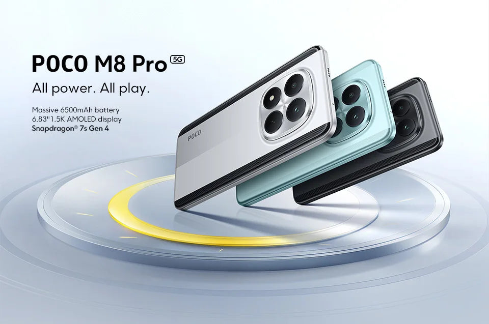 Global Version POCO M8 Pro 5G Snapdragon 7s Gen 4 Smartphone 6.83" AMOLED Display 50MP Camera 6500mAh Battery Xiaomi Cellphone