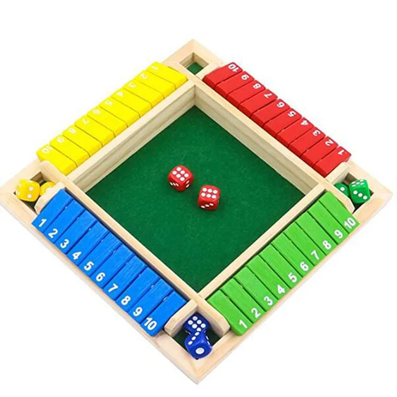 Four-Sided Flip Card Games Intellectual Educational Game Box Dice Toys Parent-Child Games Shut Wooden Number Game Board Games Ürün ana görseli