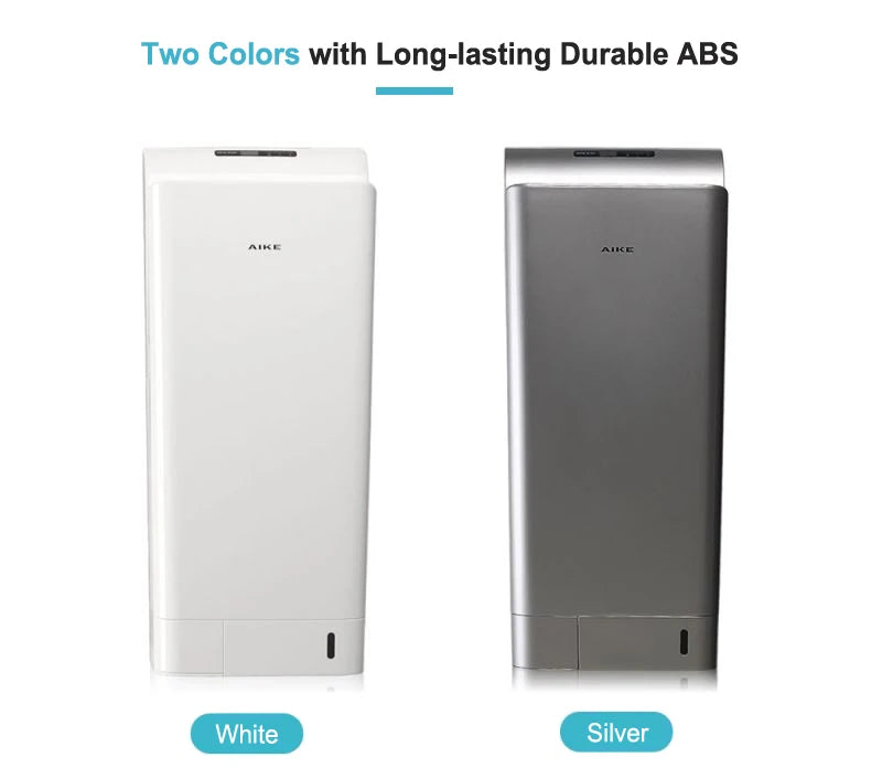 AIKE 7-10s Bathroom Vertical Hand Dryer Automatic High Speed Hand Dryer with UV Germicidal Lamp HEPA Filter and Brushless Motor