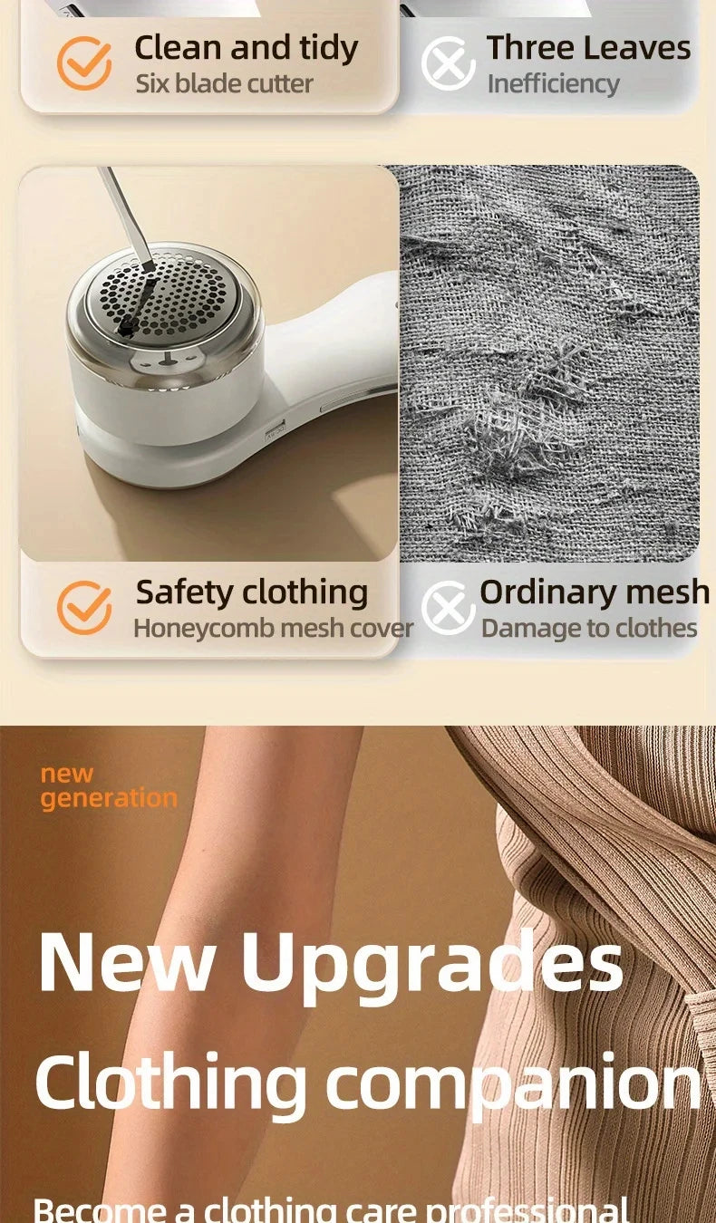 Electric Lint Remover Fabric Shaver LCD Display USB Rechargeable Portable Clothes Fuzz Remover Hair Balls Trimmer for Home