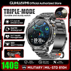 2026 New TANK Ultra 1400mAh Battery Military Smart Watch 10ATM Waterproof Heart Rate Tactical LED Flashlight Men Sports Bracelet