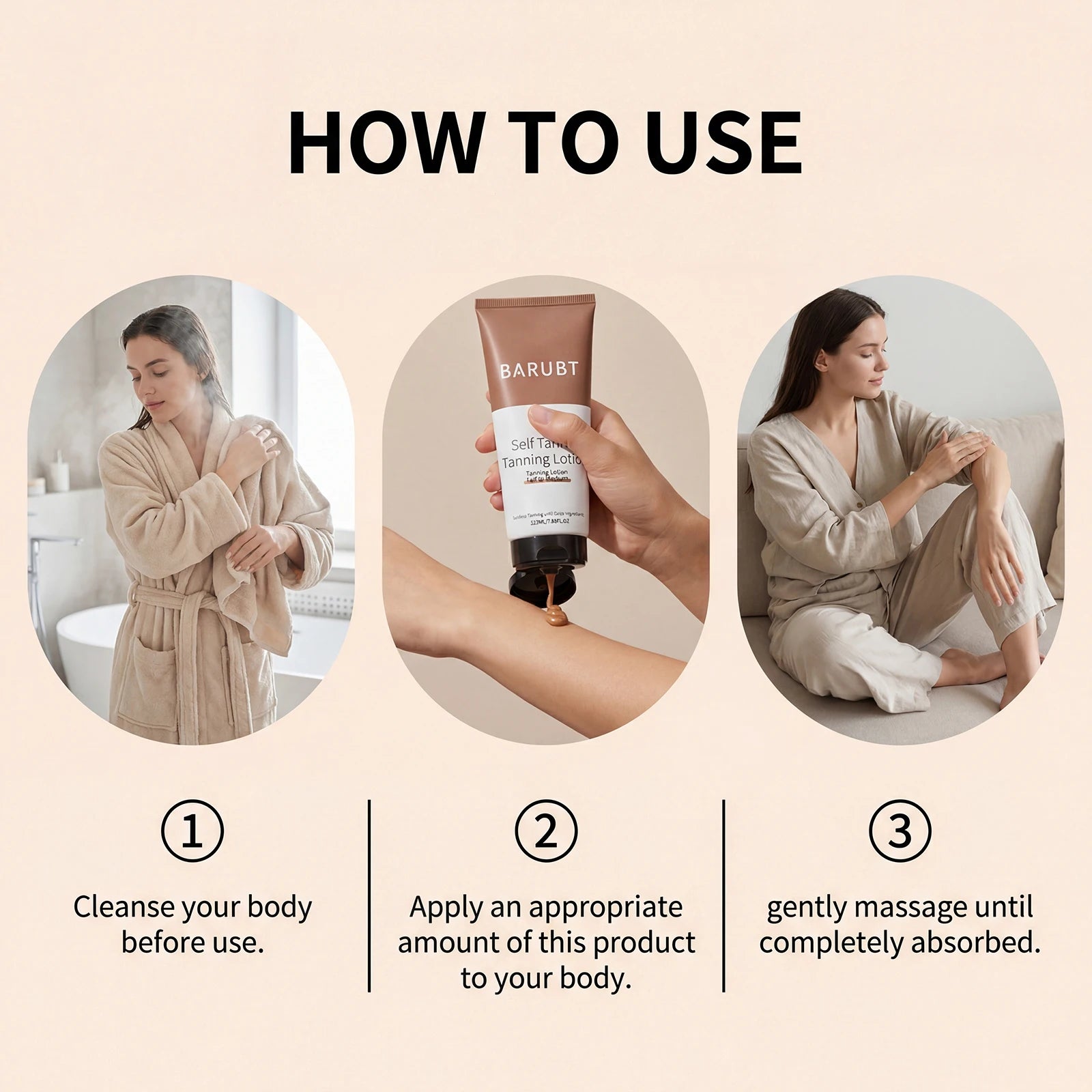 Self-Tanning Cream Intensive Tanning UV Protective Waterproof Long Lasting Sunless Even Skin Tone Moisturize Body Bronzer Lotion