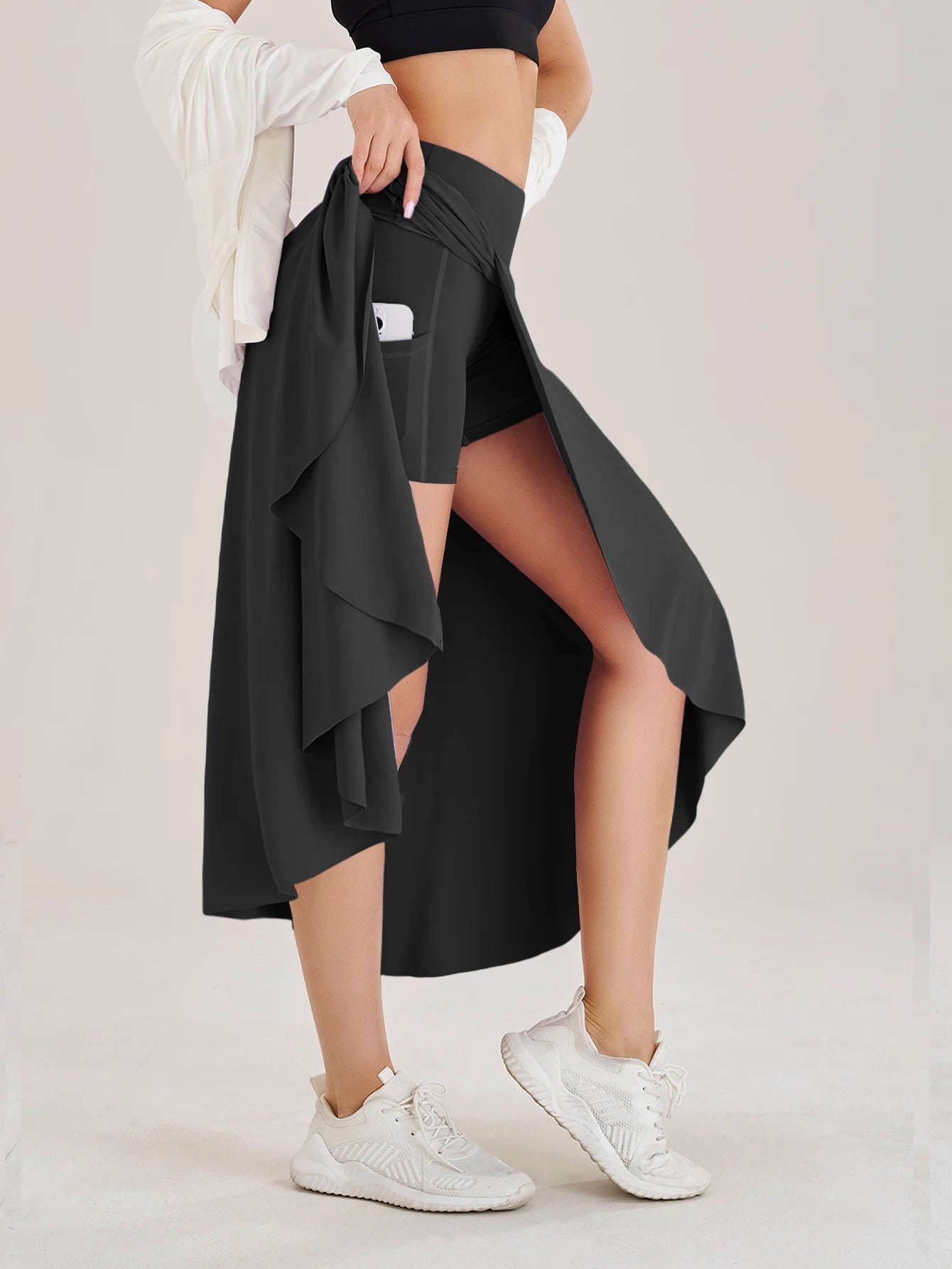 Summer Women Golf Tennis Dance Fitness Long Skirts Quick Drying Solid Female Lining High Waist Long Skirts Shorts Ürün ana görseli