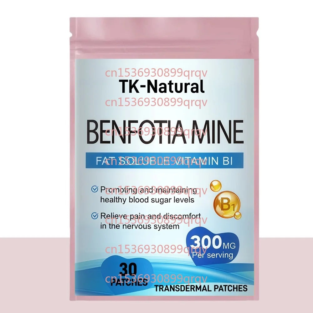 30 Patches Benfotiamine Transdermal Patches With Vitamin B1 Supports Overall Health Increased Bioavailability Main image