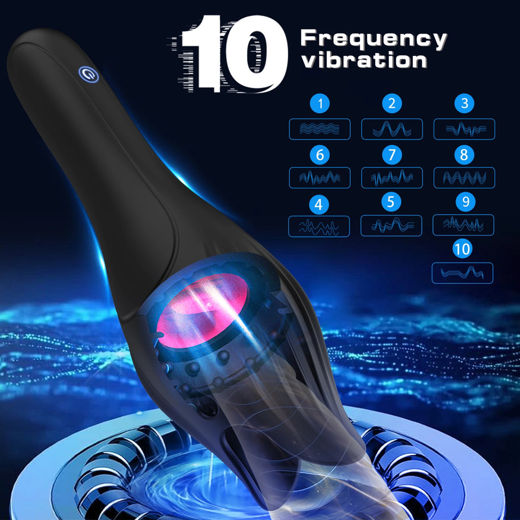 Glans Trainer for Men Powerful Vibrating Penis G Spot Masturbator Soft Fingertip Prolong Endurance Massage Vibrator Erotic Toys