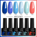 LILYCUTE 7ML 6PCS Neon Gel Nail Polish Set fluorescent Series Color Changing Semi Permanent Soak Off Manicure kit Nail Art Gel