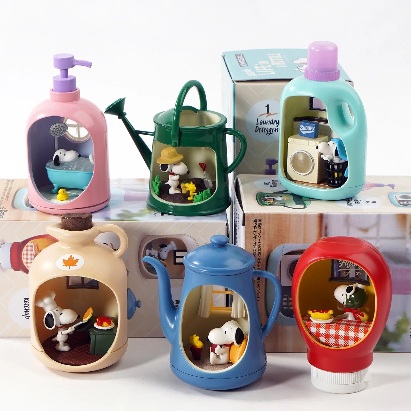 Re-Ment Life in A Bottle Snoopy Mystery Blind Box Gifts Toy Model Anime Figures Collect Ornaments Ürün ana görseli