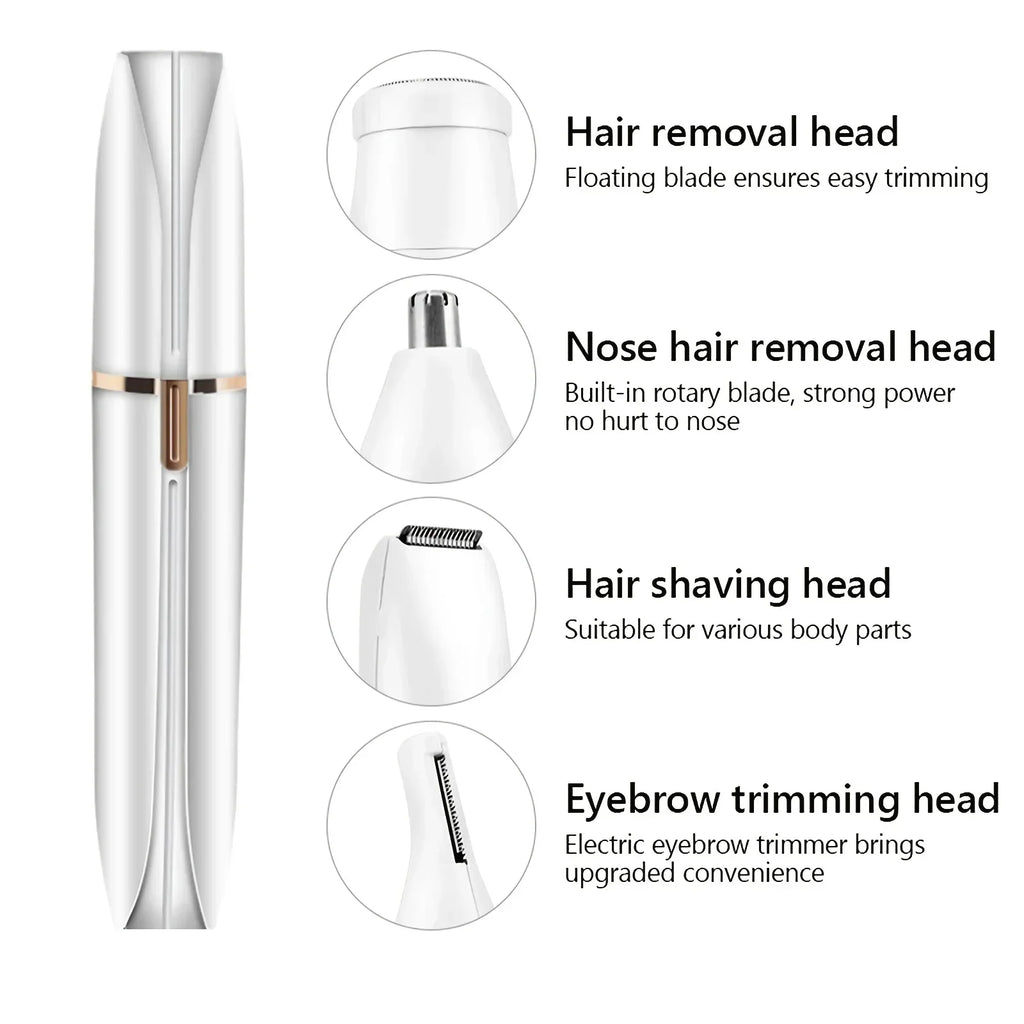 4 In 1 Electric Razor for Women Full Body Shaving Facial Epilator Shaver Eyebrow Trimmer Nose Bikini Line Electric Hair Remover