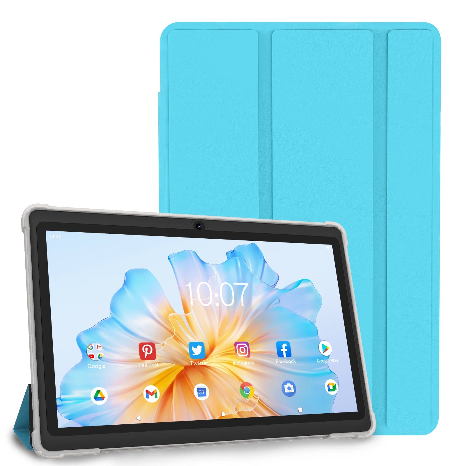 Pritom 7 Inch Tablet PC, Android 13 Quad Core, 4GB(2+2GB Virtual) RAM 32GB ROM, WiFi, Dual Camera, USB C, with Leather Case Ürün ana görseli