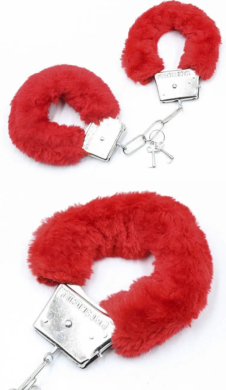 BDSM Hand Binding Sex Adult Hands Binding Toys Adjustable Metal Plush Handcuffs Binding Fetish Slave Couples Adult Game Products