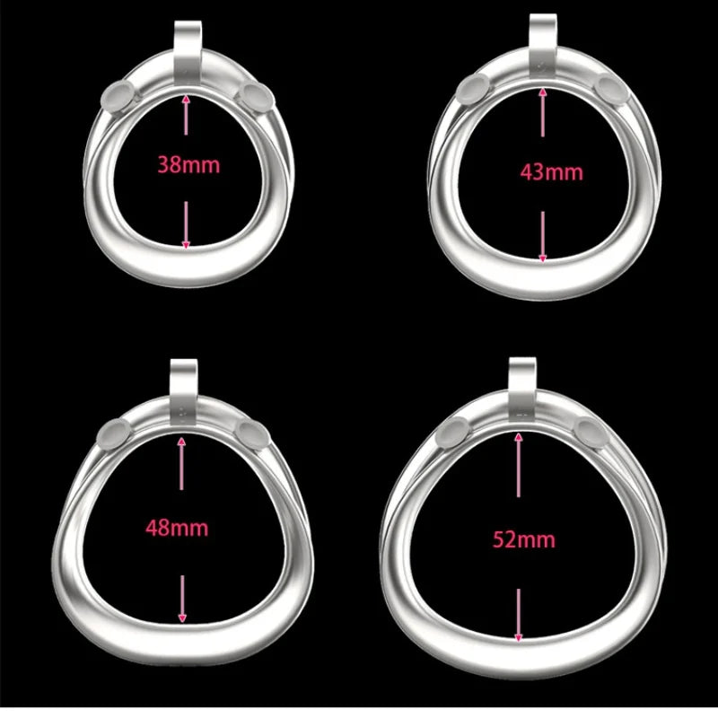 Stainless Steel Male Chastity Cage Cock Mamba Penis Ring Chastity Belt BDSM Erotic Urethral Lock Double-Arc Ring Sex Toy