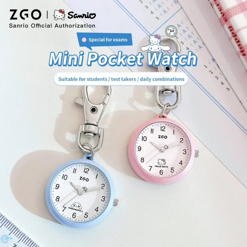 ZGO Sanrio Cinnamoroll Lady Pocket Watch, Simple Design Sense Pendant Watch, Waterproof, Quartz Watch, Gift 733