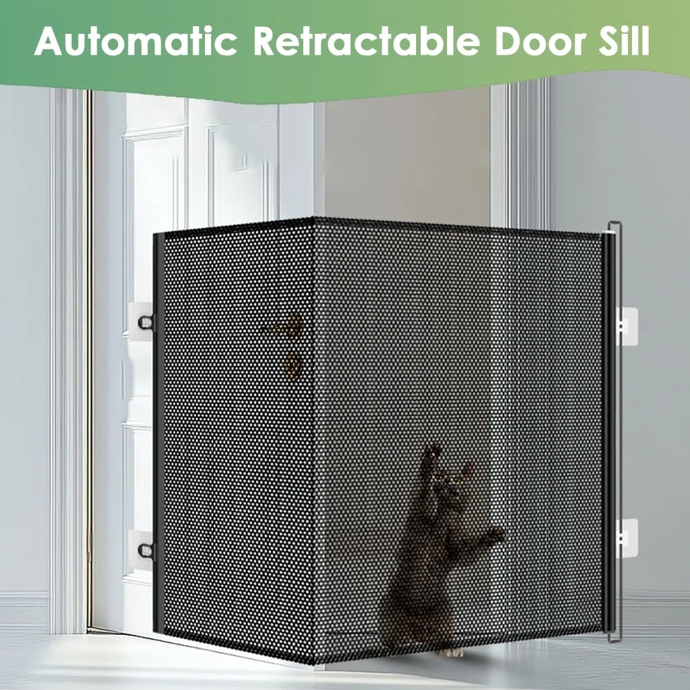 150×78cm Retractable Pet Gate Extendable Mesh Safety Barrier for Dogs Cats No Drill Installation Child Proof Gate Stairs Door Ürün ana görseli