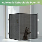 150×78cm Retractable Pet Gate Extendable Mesh Safety Barrier for Dogs Cats No Drill Installation Child Proof Gate Stairs Door