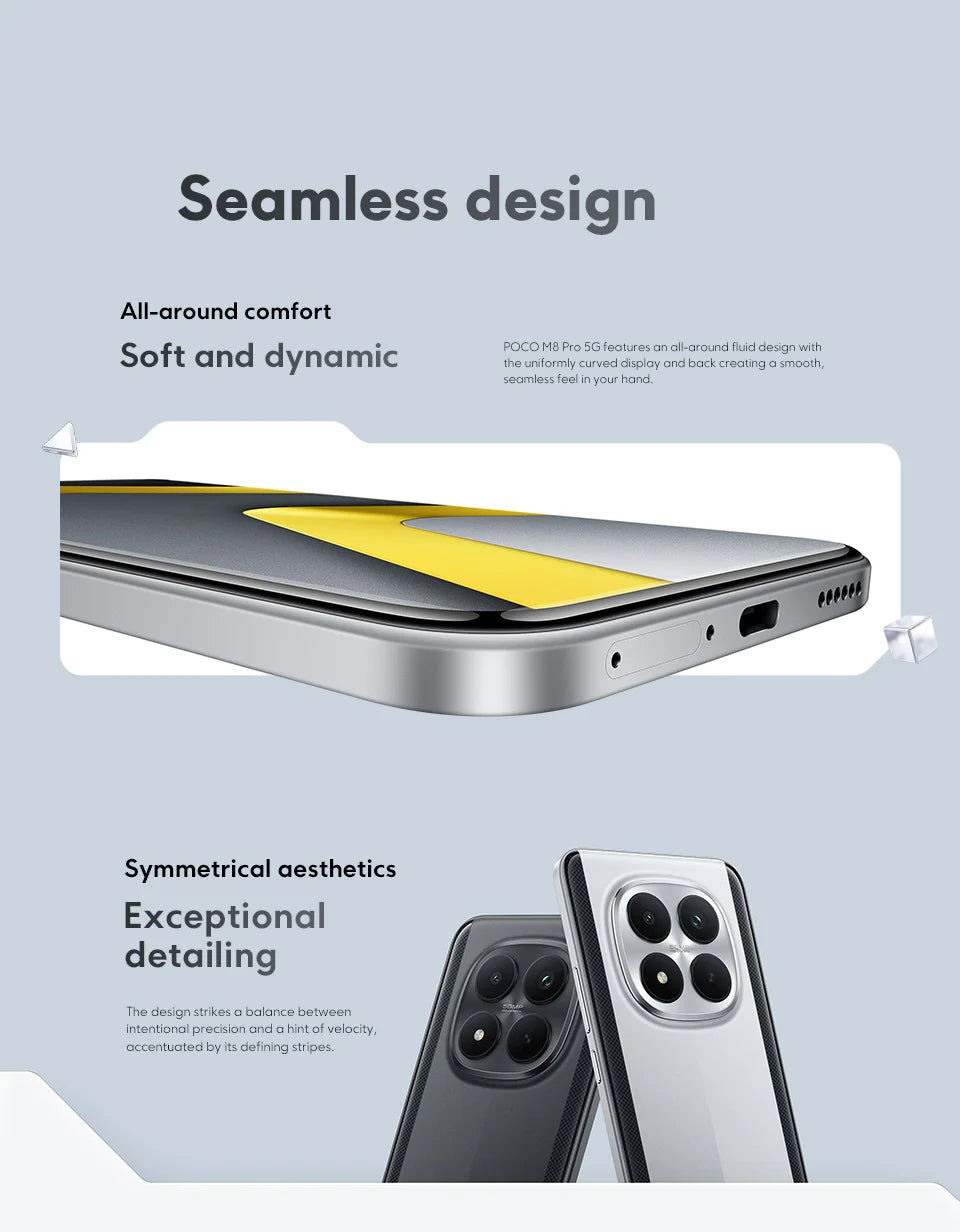 Global Version POCO M8 Pro 5G Snapdragon 7s Gen 4 Smartphone 6.83" AMOLED Display 50MP Camera 6500mAh Battery Xiaomi Cellphone