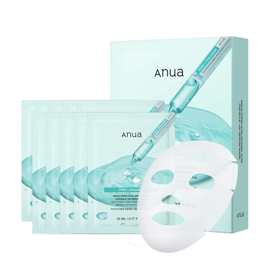 Korean Skincare PDRN Hyaluronic Acid Capsule 100 Serum Mask,Daily Moisturizing Salmon PDRN Serum Mask for Everyday Glow (10EA)