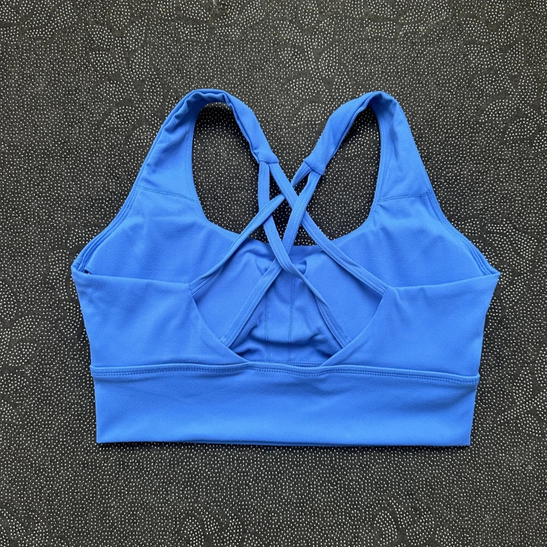 Solid Color Gym Yoga legging Set Soft Tight Women High Strength Fitness Bra With Sports Pant sportswear Proof of Squatting Proof
