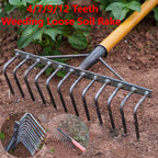 Weeding Hoe Rake 4/7/9/12 Teeth Farm Tool Weeding Scarifier Artifact Agricultural Nail Harrow Carbon Steel Garden Weeding Tools