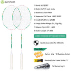 ALP ZJ2.0 Pro 4U 85g 100% Carbon Fiber + Titanium Alloy Badminton Racket Ultra-light Sports Equipment Racket Badminton Training