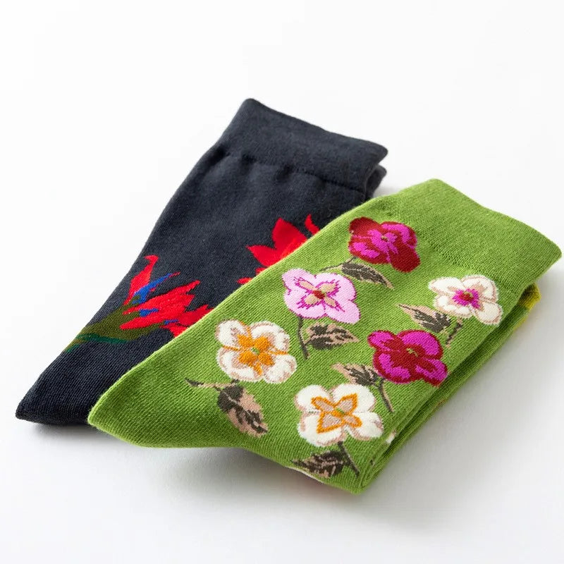 1 Pair Women Socks Cartoon Dog Octopus Flower Plant Kawaii Funny Casual Female Cotton Sock Hosiery Streetwear Harajuku Crew Sock