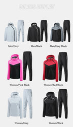 Men Double Zipper Sport Fitness Running Set Women Double Zipper Running Fitness Weight Loss Sweating Sweating Easy Lose Fat Set