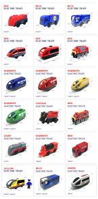 Electric Train Locomotive Magnetic Car Diecast Slot Fit All Brand Wooden Train Track Railway For Kids children's Toy W02