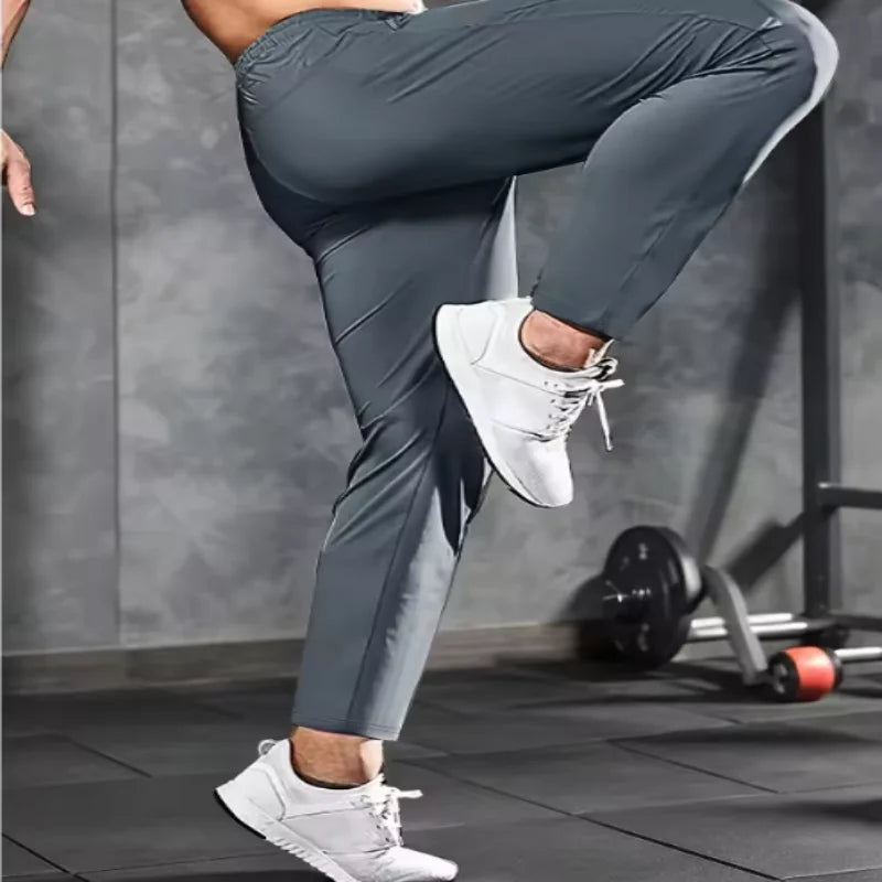 Men's Fitness Pants Zippered Pockets Stretch Sports Pants Running Daily Wear Casual Pants Jogger Man Football Fishing Gift Gym