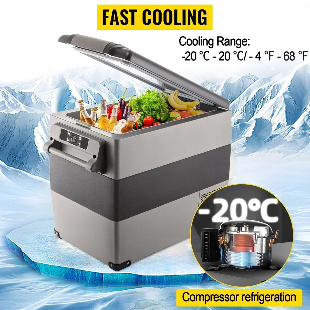 Sihao 15L-55L Portable Compressor Fridge Freezer, Mini Cooler for Outdoor Camping BBQ Picnic, Car Vehicle Refrigerator Cooler for Travel Road Trip, Electric Compressor Fridge Freezer Mini Cooler Box