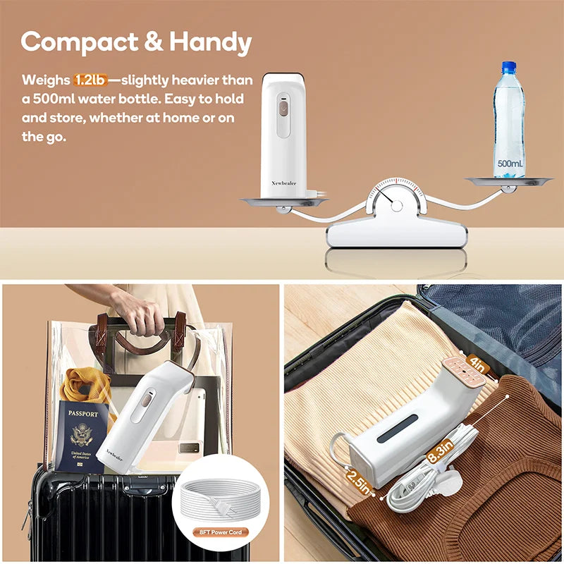 Clothes Ironer 650W Handheld Steam Iron 25S Fast Heat-up Travel Home Fabric Steam Ironing Machine