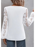 Fashion White Lace Blouse Women 2023 Casual New Arrivals Shirts And Blouses Elegant Female Loose Long Sleeve Tops