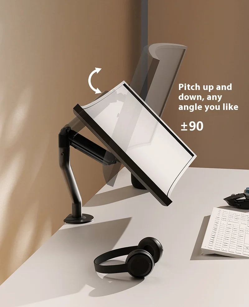 Adjustable display robotic arm for 17 to 32 inches heat dissipation desktop computer monitor stand