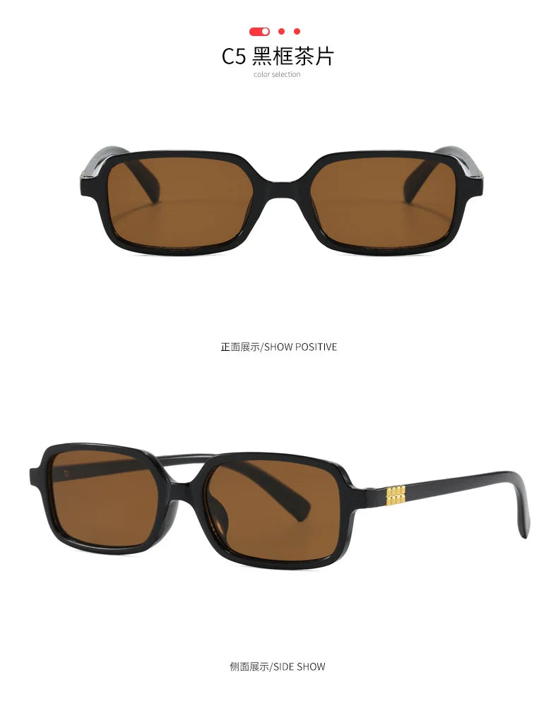 Luxurious Rectangle Sunglasses Women Oval Vintage Brand Designer Square Sun Glasses Men Shades Female Eyewear