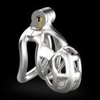 Stainless Steel Male Chastity Cage Cock Mamba Penis Ring Chastity Belt BDSM Erotic Urethral Lock Double-Arc Ring Sex Toy