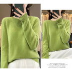 100% Merino Wool Sweater Women O-neck Cashmere Knitwear Female Pullover Autumn Winter Casual Tops Solid Color Soft  Clothing