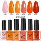 LILYCUTE 6PCS Gel Nail Polish Set Summer Neon Nail Gel Kits For DIY Nail Vernis Semi Permanent UV Lamp Gellak Nail Varnish Set