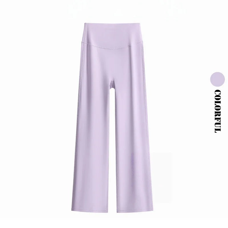 DRUR Women's High Waisted Capri 3/4 Length Yoga Leggings With Tummy Control Flare Pants for Gym Running Dance Clothes Summer New