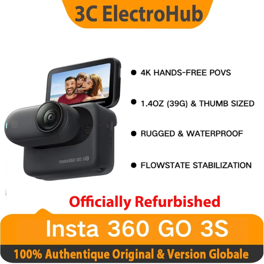 Insta360 GO 3S 128GB (officially refurbish)-Vlog Mini 4K camera, hands-free POV, universal Fixation, Stabilisation Ürün ana görseli