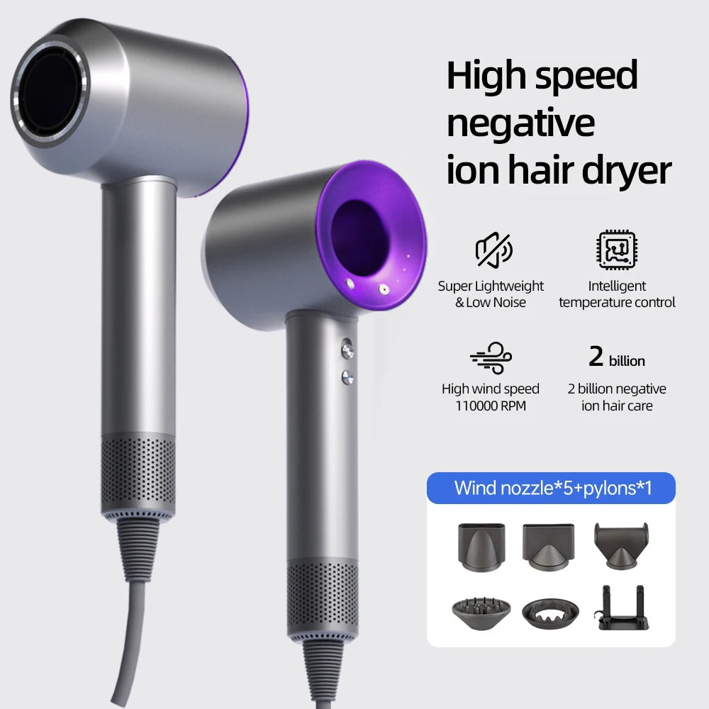 1600W Professional Hair-care Negative Ion Hair dryer 220V Leafless Hairdryer High Speed household Blow Dryer Salon Style Tool