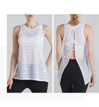 Sexy Sleeveless Backless Sports T-Shirt Women's Gym Tank Top Loose Sportswear Breathable Workout Tank Top Fitness Yoga Dance