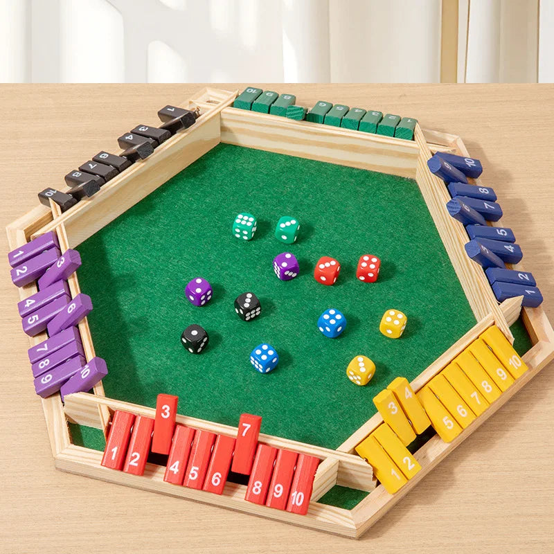 Six Sided Flipping Game, Wooden Number Game, Shut The Box Dice Game - Parent-Child Board Game, Bar Party, Leisure Gambling Game Ürün ana görseli